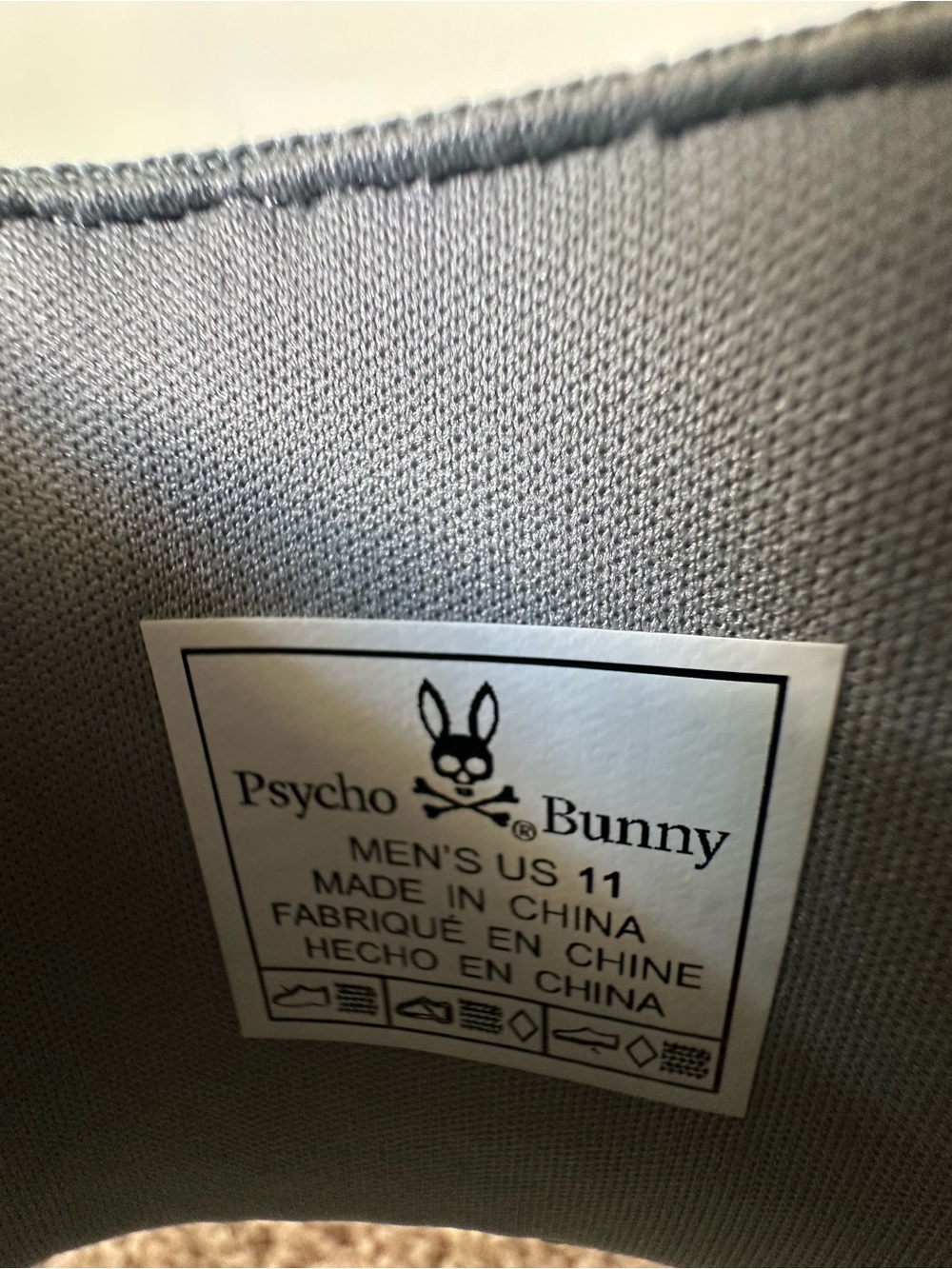 Psycho Bunny Men’s Knit Logo Slides Color “Lead” Size 11 - Picture 9 of 10